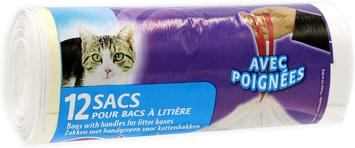 Aimé Sacs à litière avec poignées M 42 x 30 cm (12 pièces)