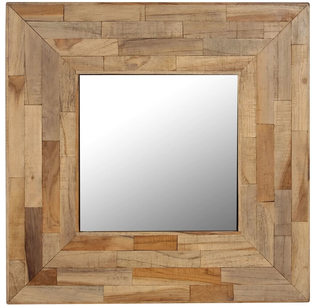 vidaXL Miroir en teck recyclé 50 x 50 cm