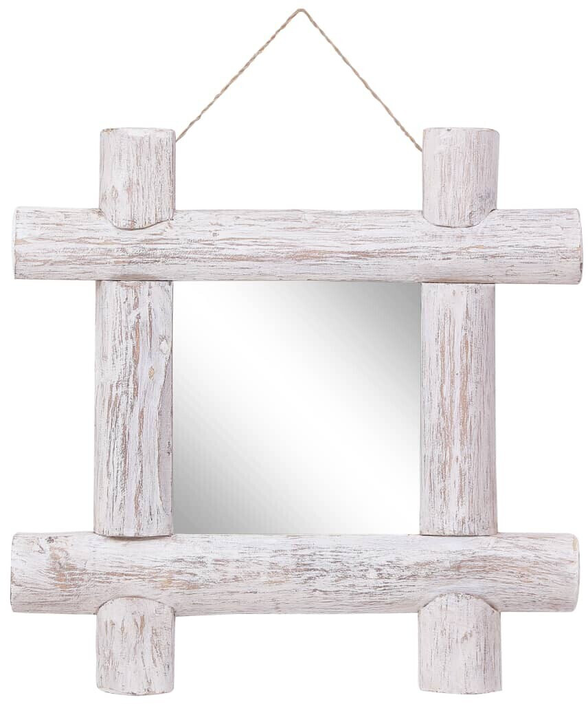 vidaXL Miroir à bûches 50 x 50 cm blanc