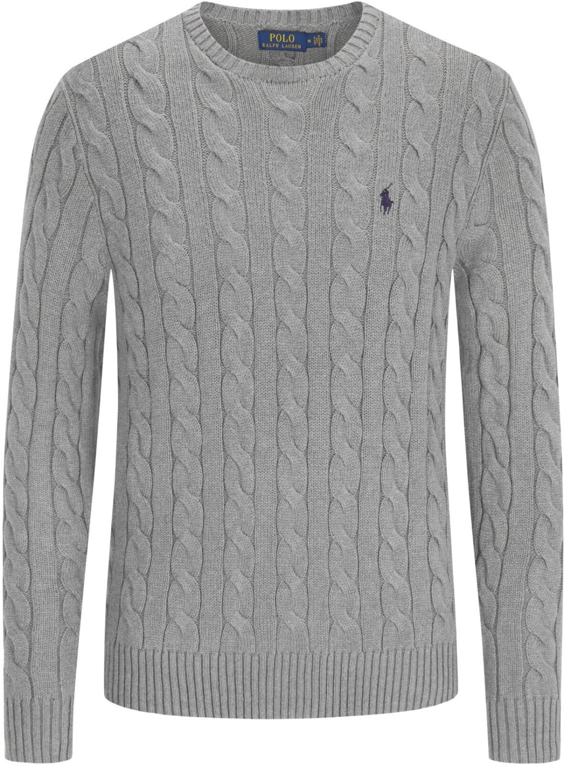 Polo ralph lauren cotton cable crew neck pullover whit shop
