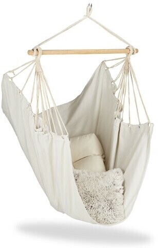 Relaxdays Hanging seat cotton beige