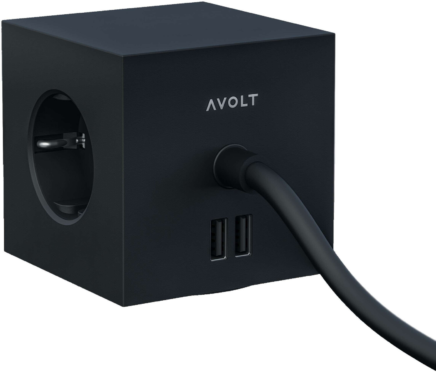 Multiprise Avolt Square 1 avec port USB Aluminium - Ze Desk