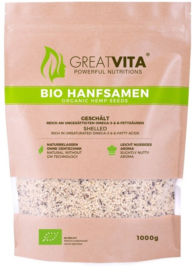 MeaVita Organic Hemp Seeds (1kg)