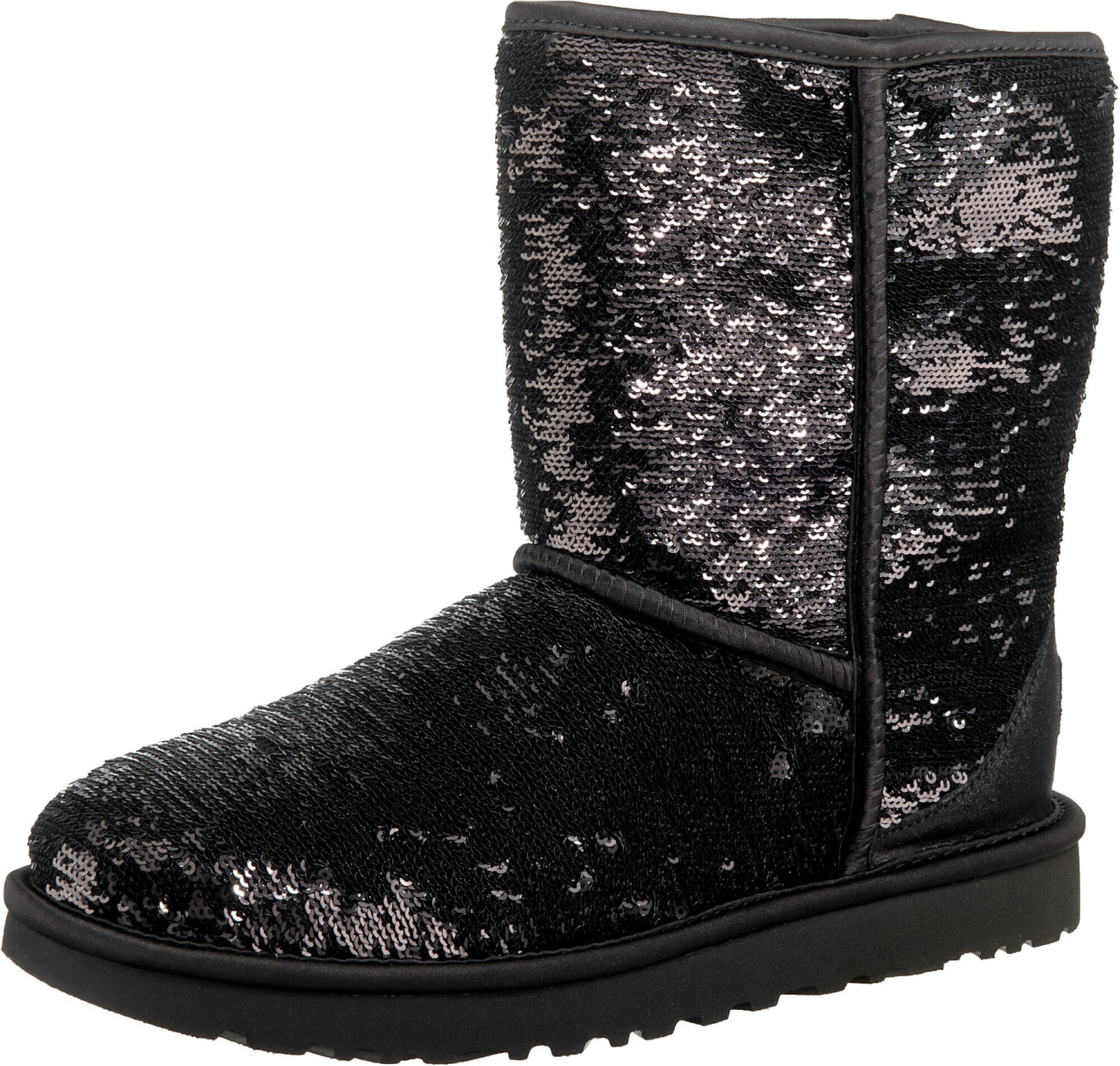ugg classic short sequin boot black