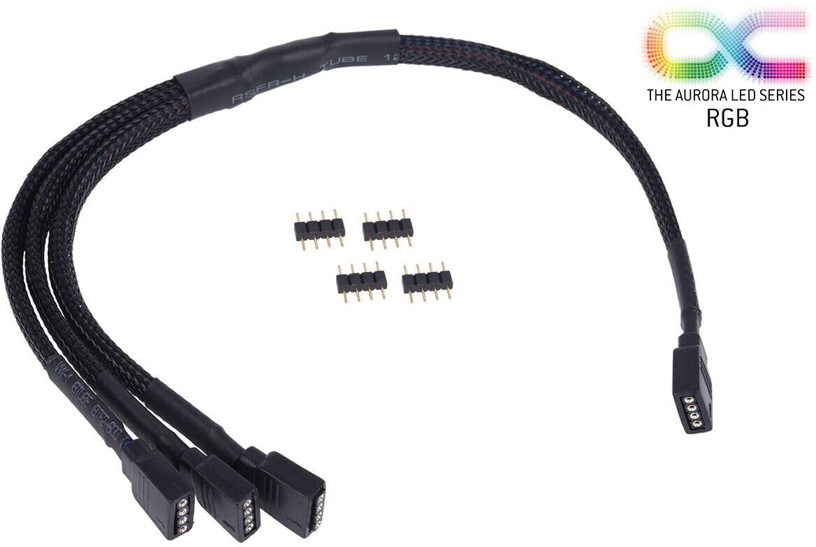 Alphacool y-cable RGB 4pol to 3x 4pol 30cm incl. connector - black
