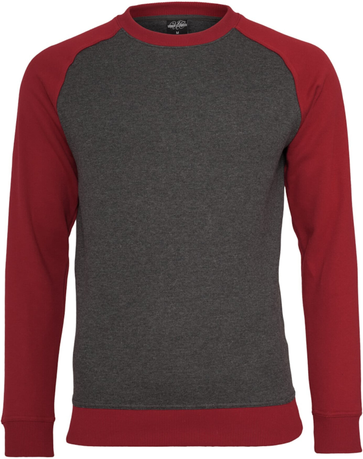Urban Classics 2-tone Raglan Crewneck (TB546-00444-0037) charcoal/rby