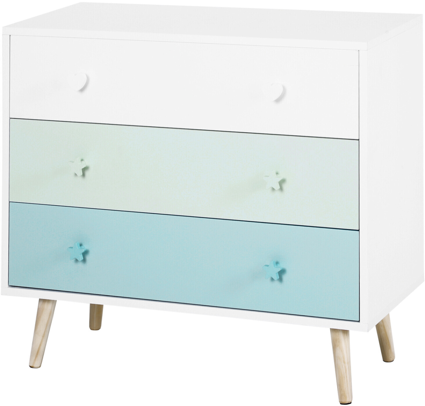 HomCom Commode enfant style scandinave 3 tiroirs