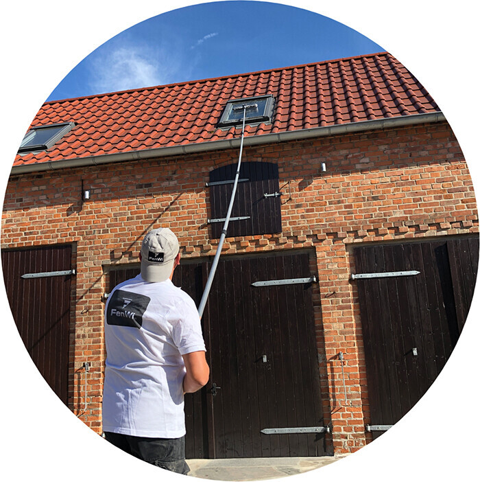 FenWi 6m Teleskop Fensterputzer Profi Set mit Abzieher Gummilippe