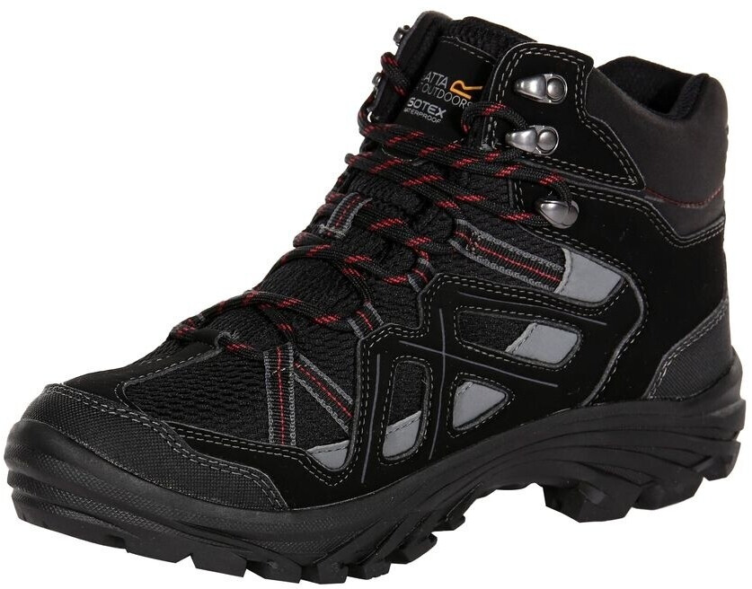 Buy Regatta Burrell II Waterproof Vibram Walking Boots Black Black