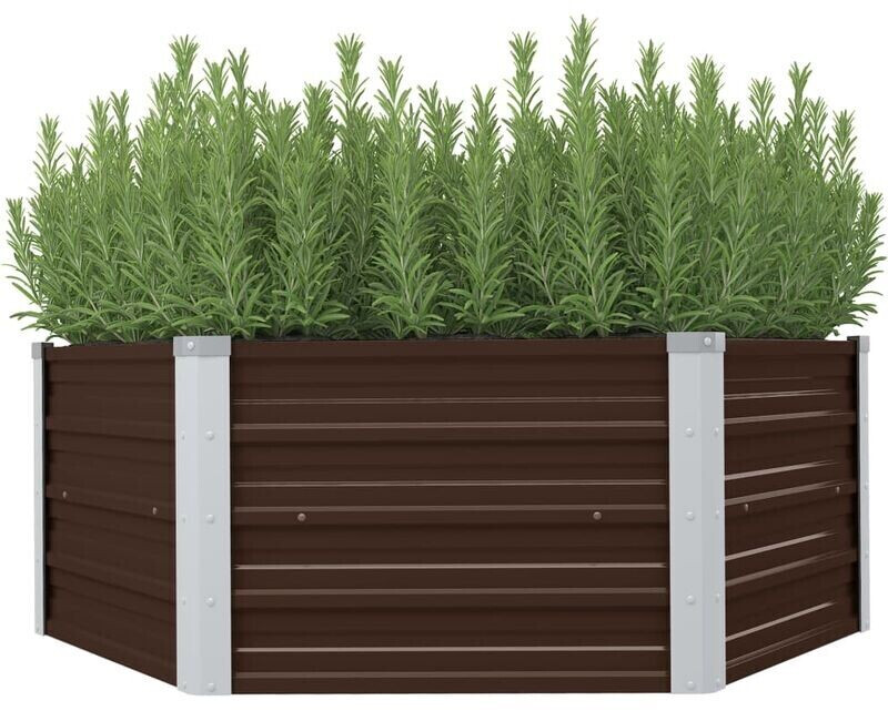 vidaXL Raised bed galvanized steel 129x129x46cm