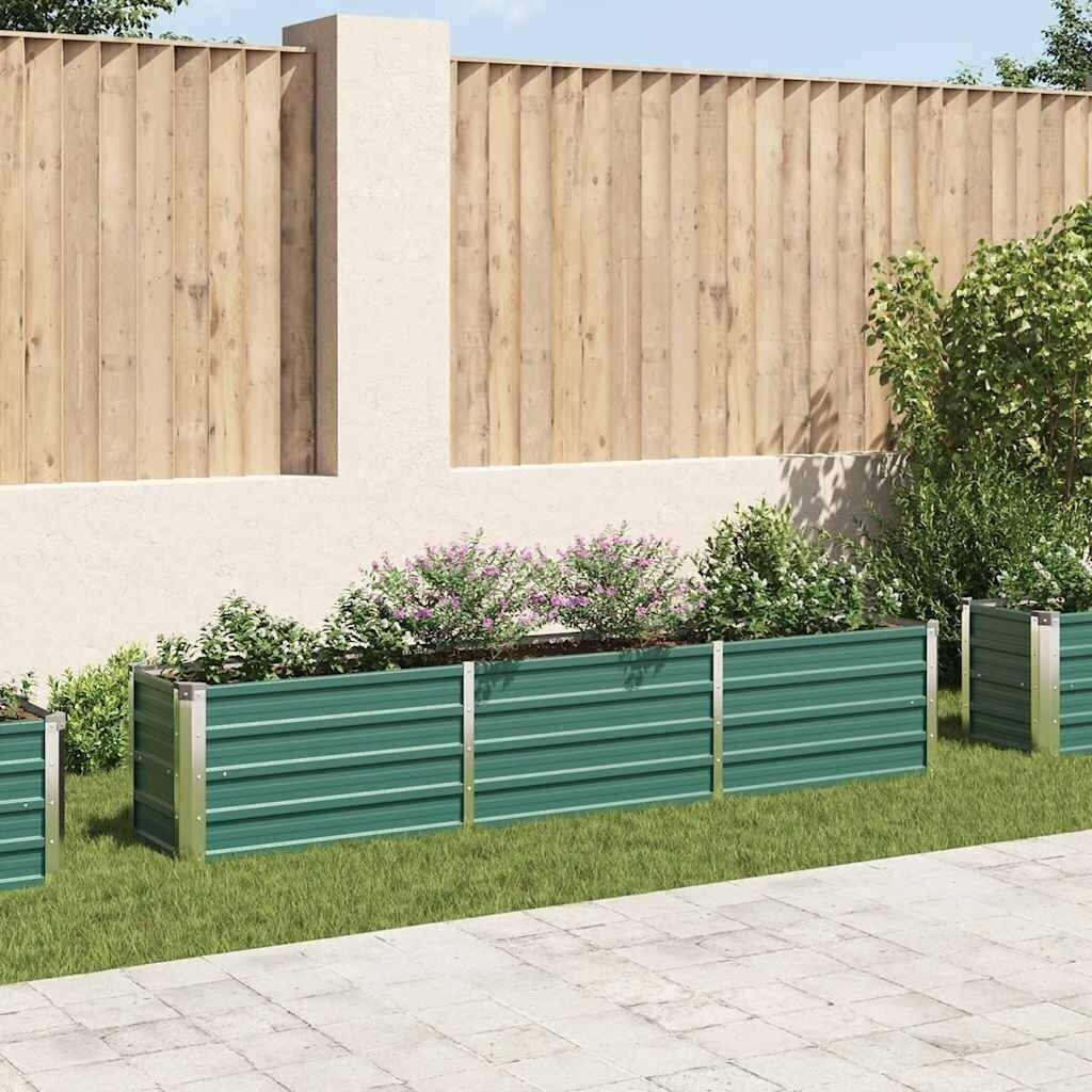 VidaXL Raised garden bed galvanized steel 240x40x45cm green