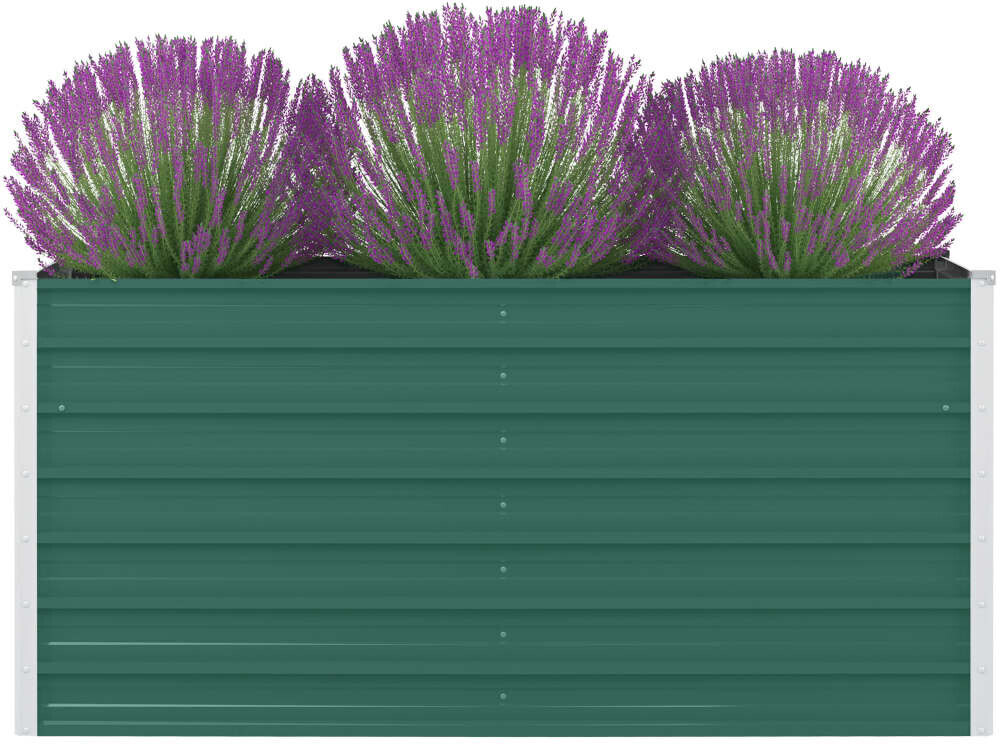 vidaXL Raised bed galvanized steel 160x80x77cm green