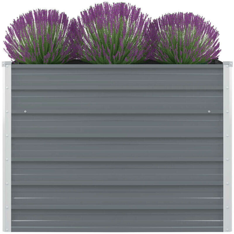 vidaXL Raised bed galvanized steel 100x100x77cm gray