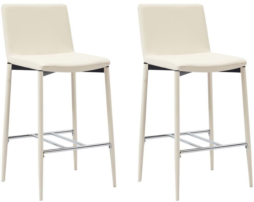 VidaXL Chaises de bar en similicuir crème