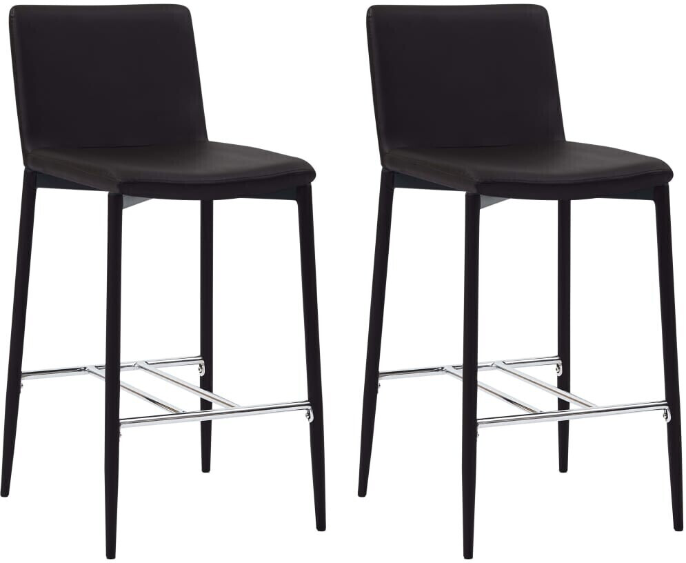 VidaXL Chaises de bar en similicuir marron