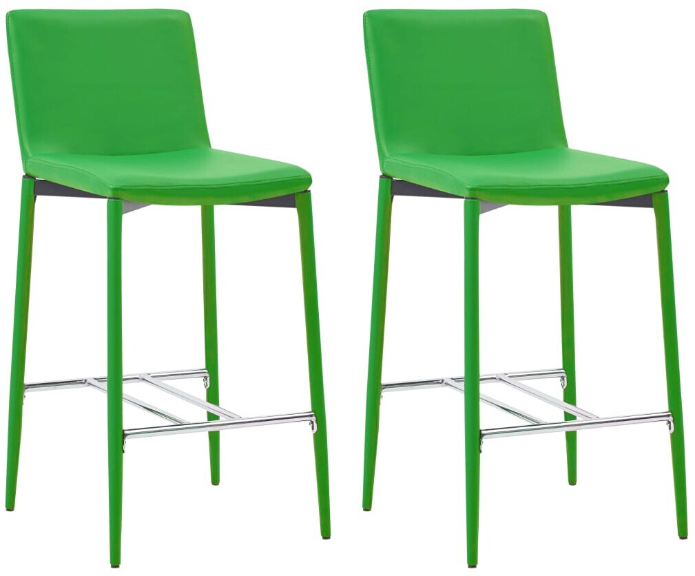 VidaXL Chaises de bar en similicuir vert
