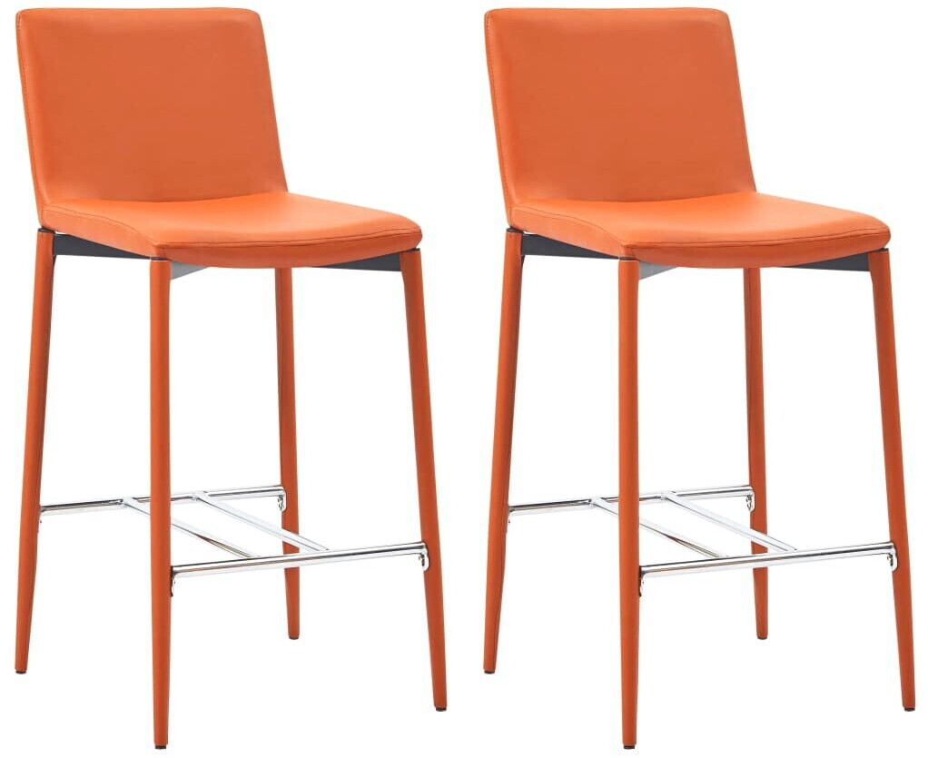 VidaXL Chaises de bar en similicuir orange