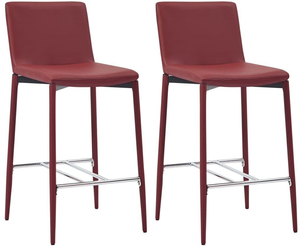 VidaXL Chaises de bar en similicuir bordeaux