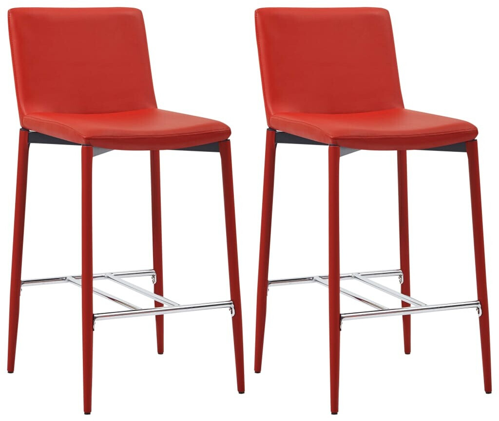 VidaXL Chaises de bar en similicuir rouge