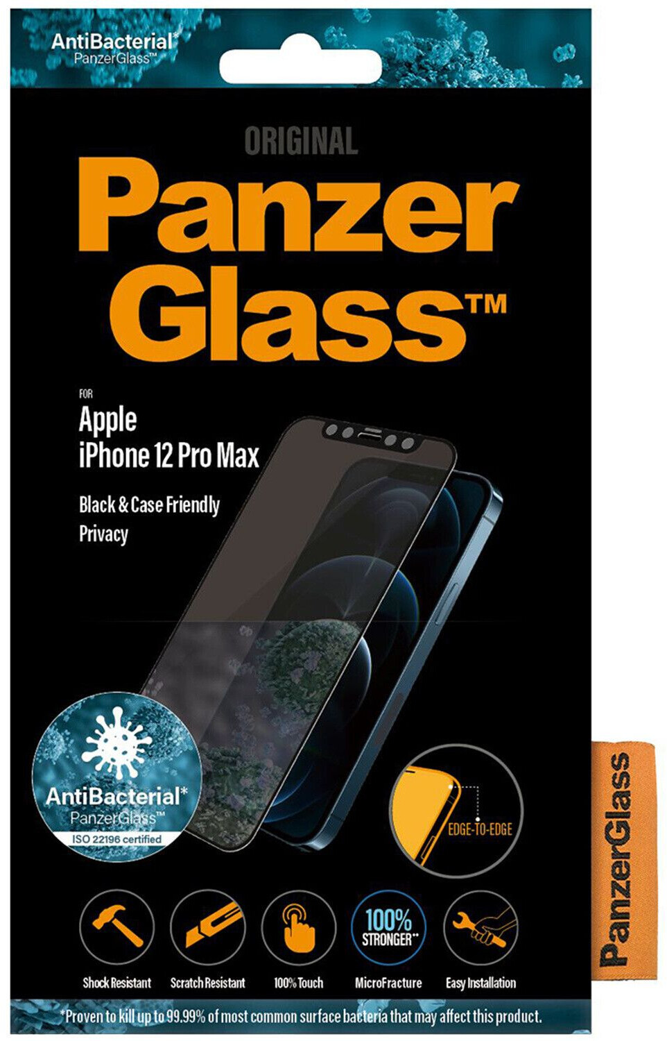 PanzerGlass Black & Case Friendly Privacy iPhone 12 Pro Max (P2712)