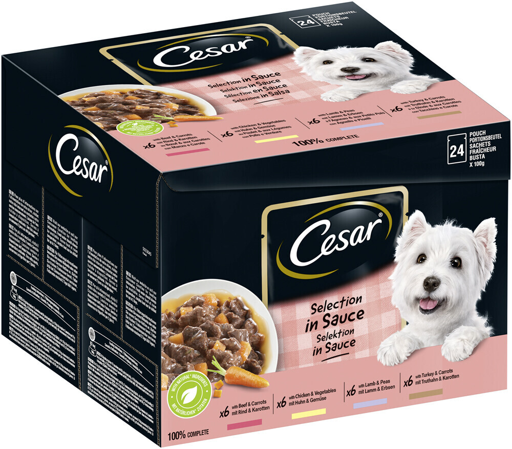 Cesar Sachets Multipack Selection in sauce 4 varieties 2x 24 x 100g