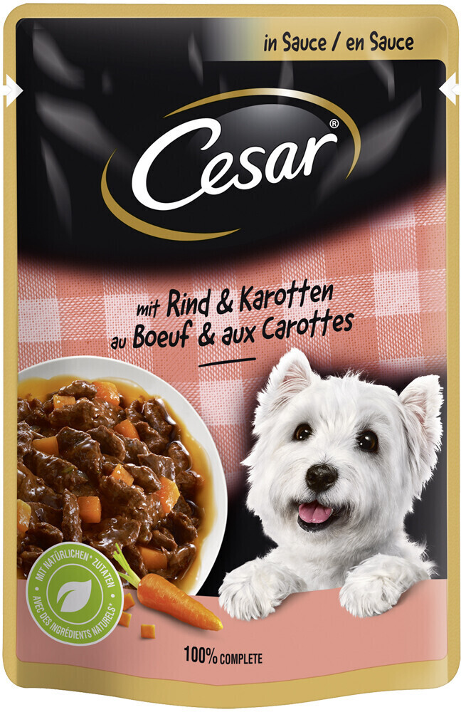 Cesar Sachet with beef & carrots in sauce