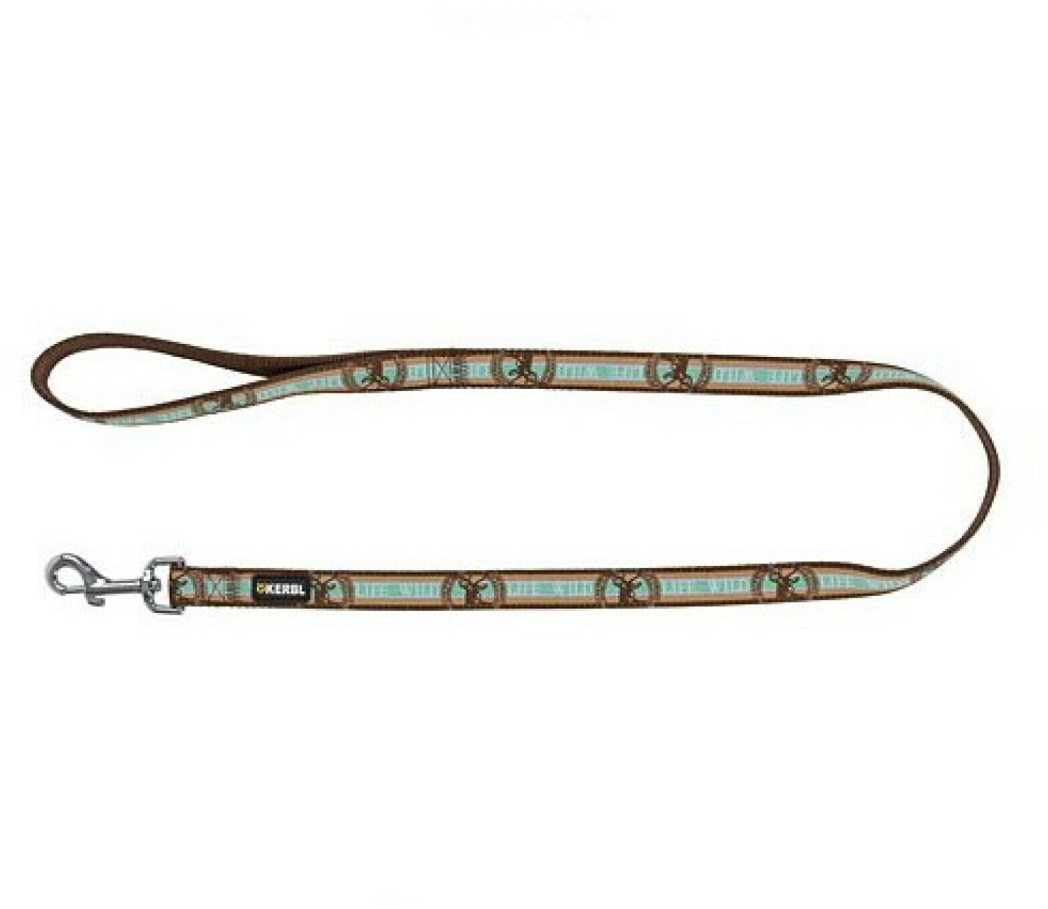 Kerbl Laisse courte Wild Life marron/turquoise 100 cm x 20 mm (80267)