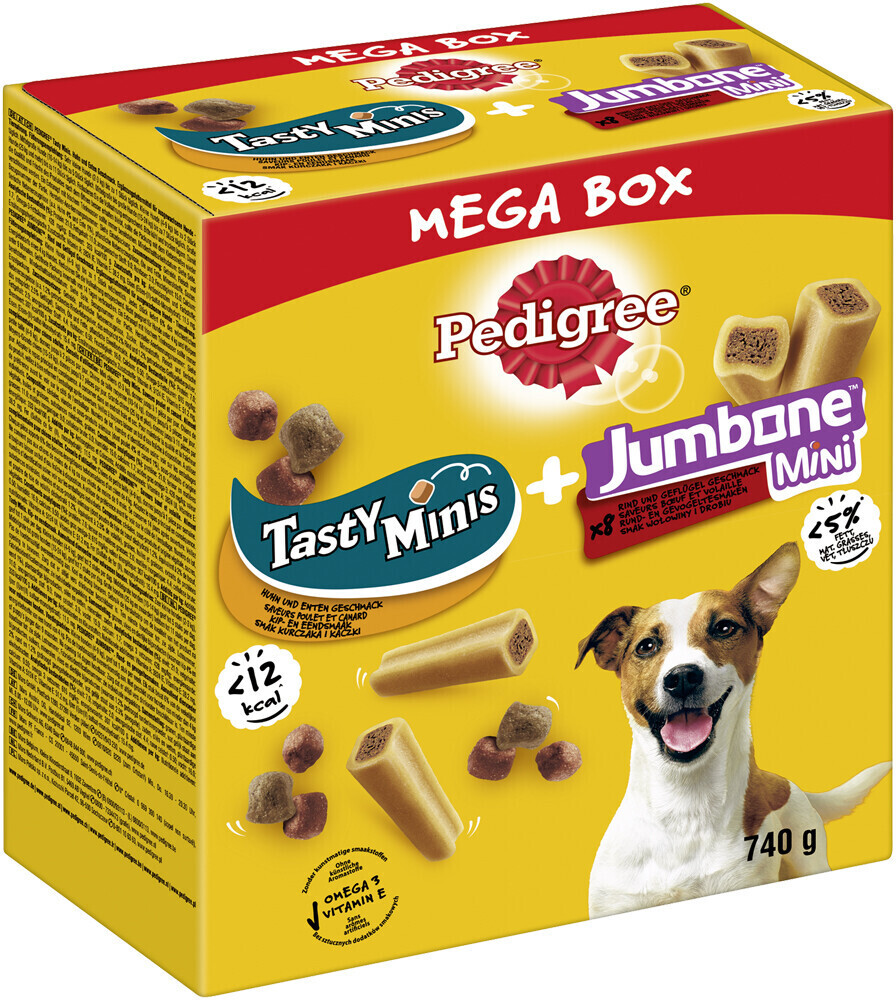 Pedigree Mega Box Treats and Giant Bones Mini 740 g