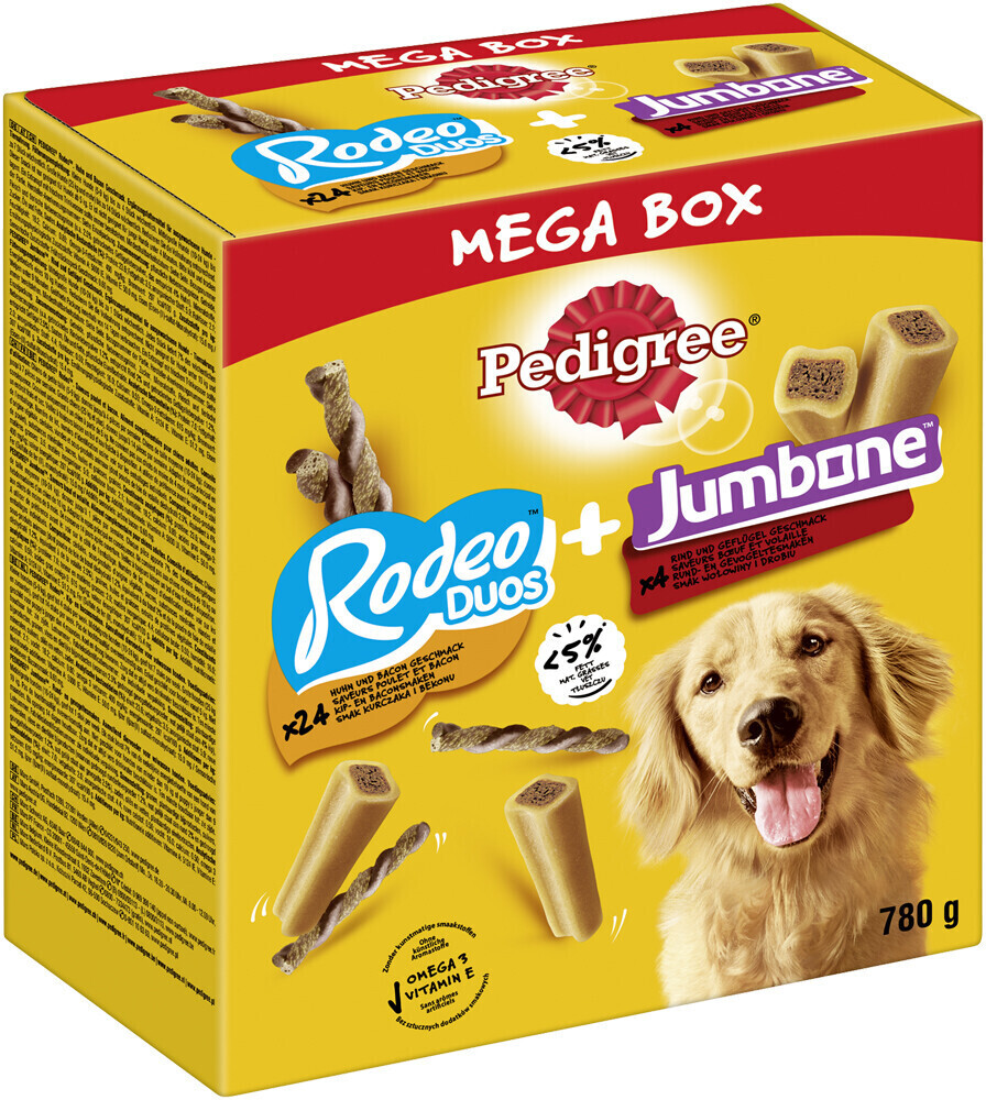 Pedigree Mega Box Rodeo andgiant Bones Medium 780g