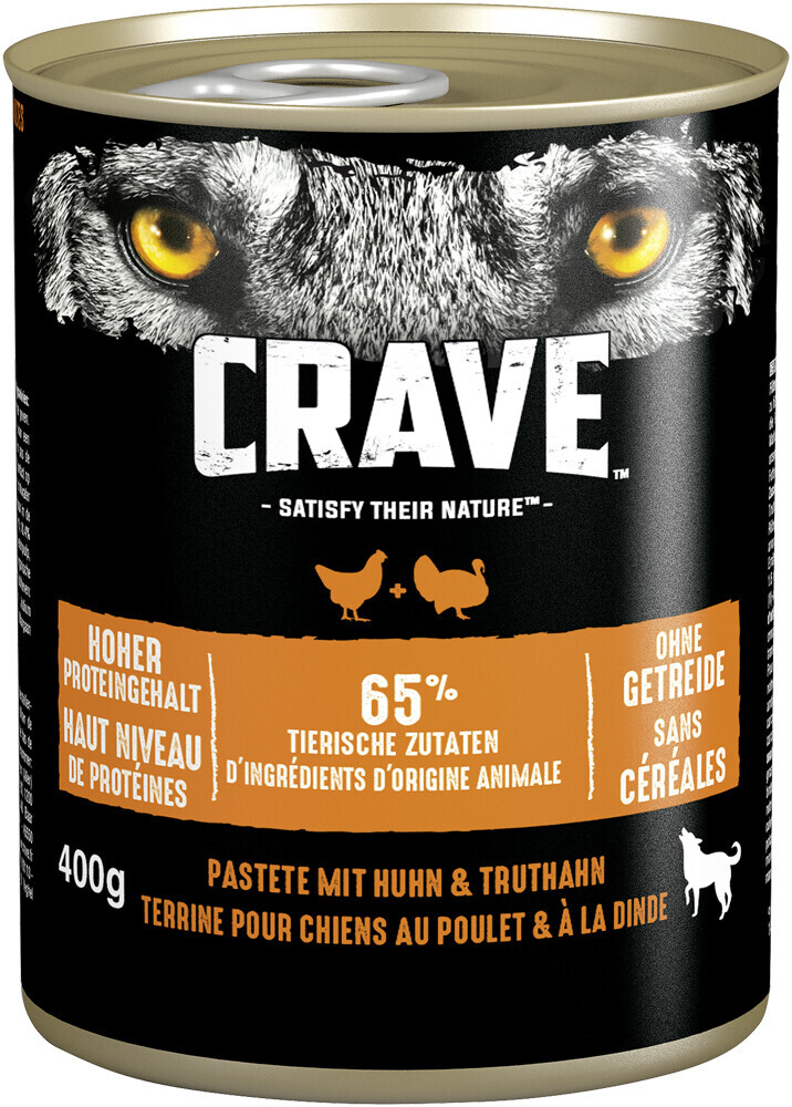 Crave Petfood Can with Chicken and Turkey 400g