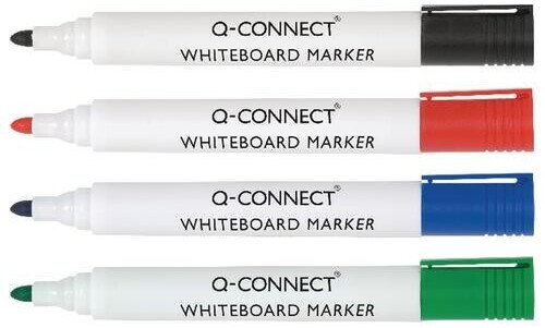 Q-CONNECT Whiteboard Markers, Assorted Colours (10-Pack)