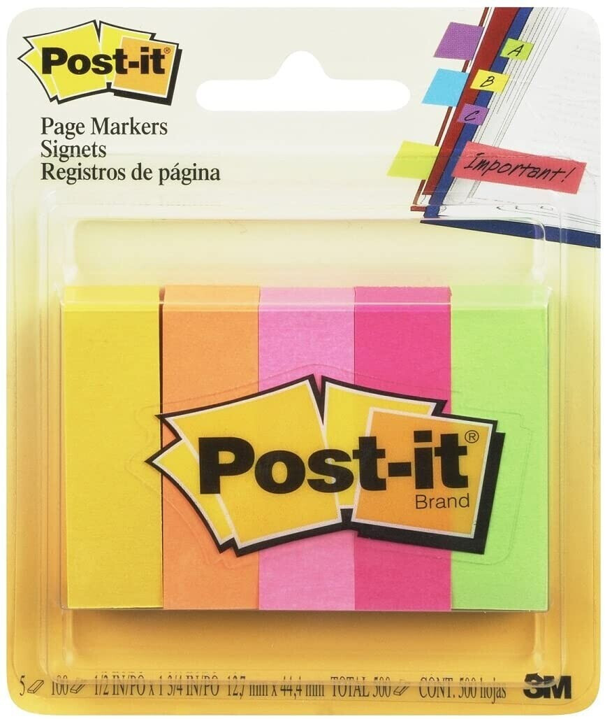 Post-it Marque-pages en papier, 15 x 50 mm, couleurs 670-10AB bei   günstig kaufen