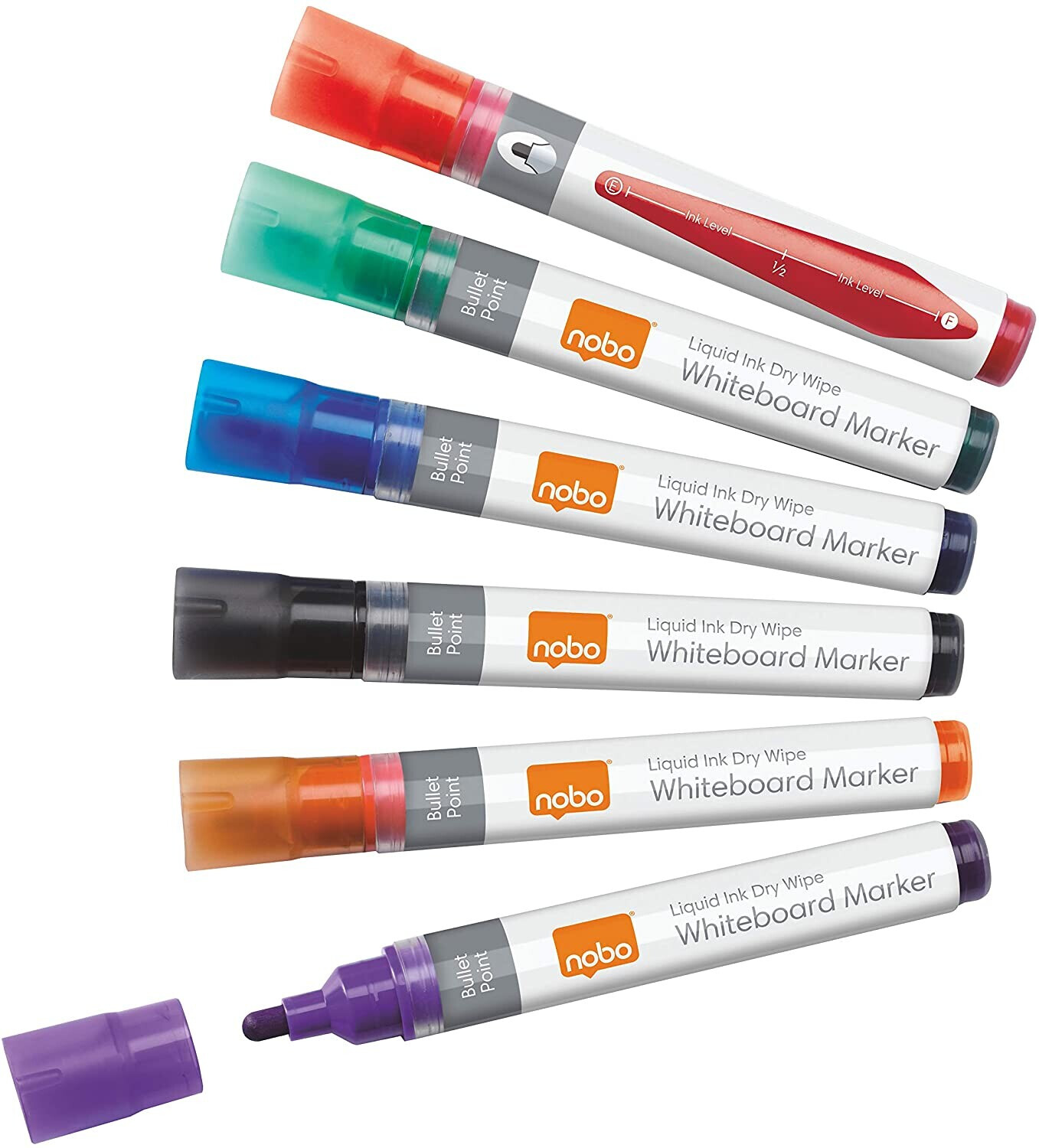 nobo Liquid Ink Drywipe Markers (6-Pack)