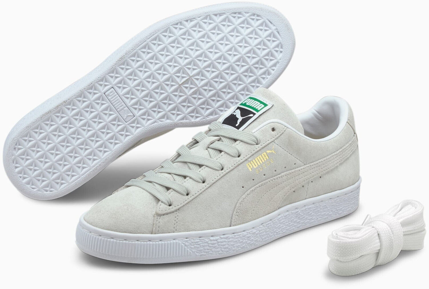Puma suede discount grey white