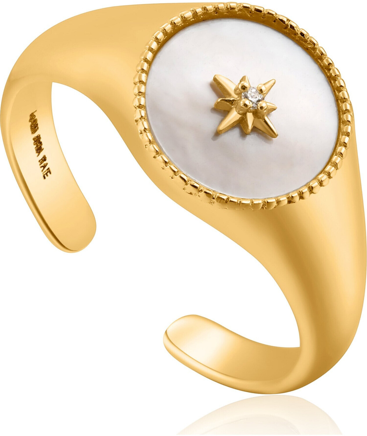 Ania Haie Mother Of Pearl Emblem Signet Ring