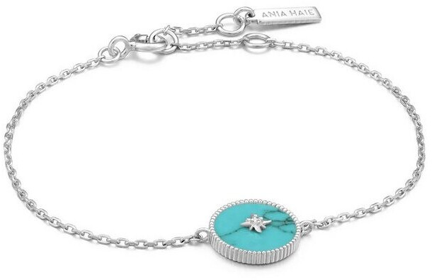 Ania Haie Turquoise Emblem Bracelet silver