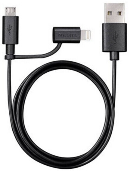 Photos - Cable (video, audio, USB) Varta Cable 2 in 1 - Micro USB + Apple - 1m 