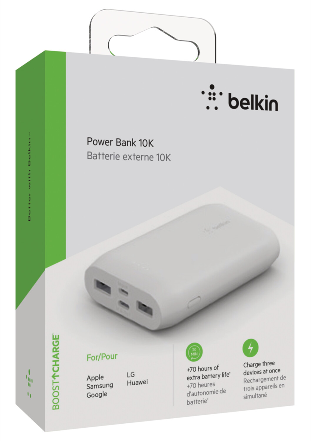 Buy Belkin BOOST CHARGE Powerbank 10K (MultiPort) White from £18.99