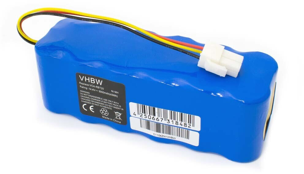 vhbw Battery suitable for AP5576883, AP5579205, DJ63-01050A, DJ96-00113C, DJ96-00116B, DJ96-0083C replaces VCA-RBT20 (3000mAh, 14.4V, NiMH)