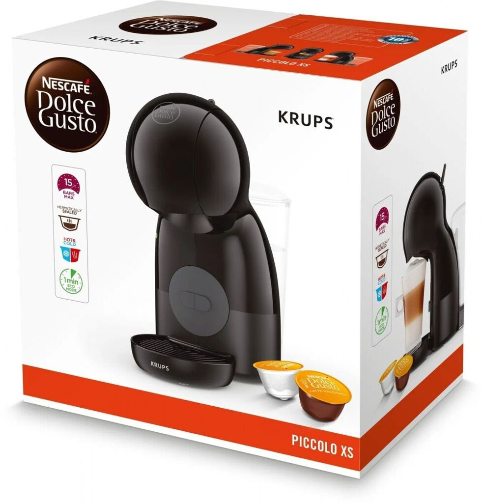 Machine à Café KRUPS NESCAFÉ Dolce Gusto Piccolo XS | 15 Bars, 48 Capsules Offertes | Compacte, Design Noir