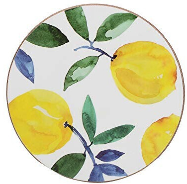 Creative Tops Lemons printed with cork back round 4 pieces