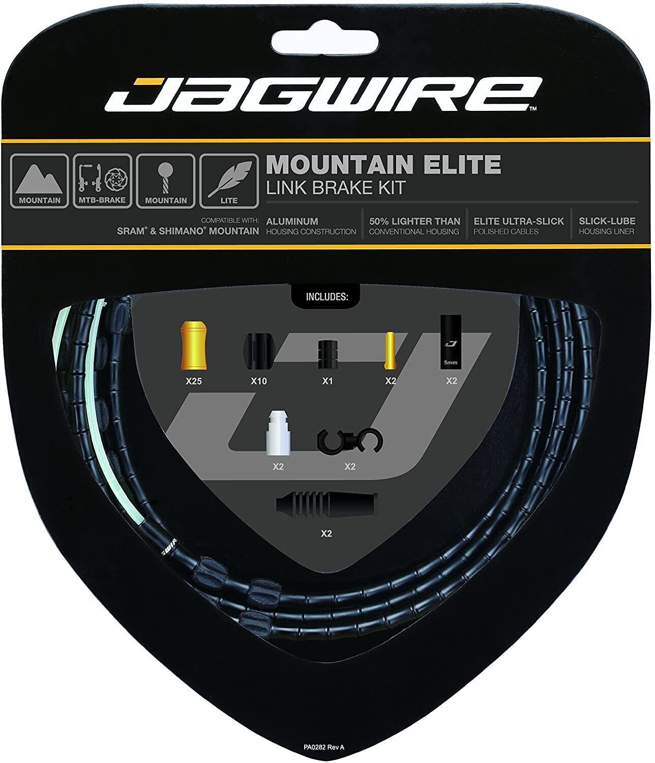 Jagwire Mountain Elite Link Kit Cable Brake and Sleeves, Unisex, Adult, Black