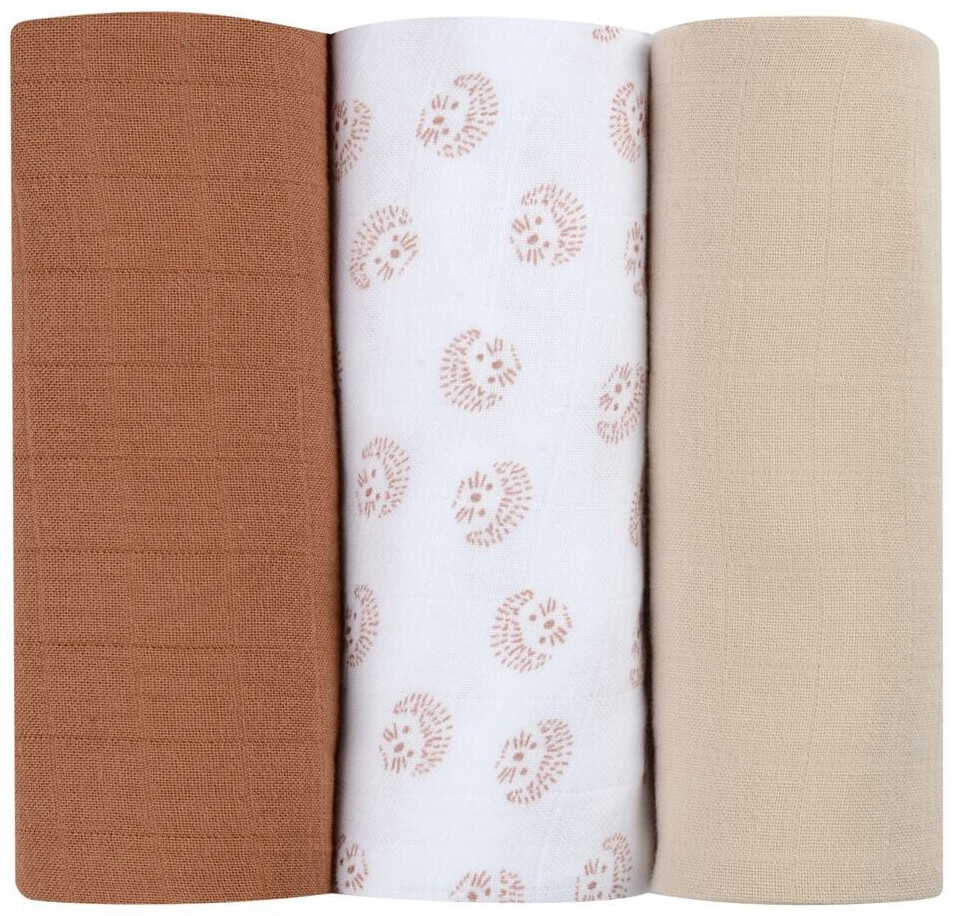 Beaba Lot de 3 langes marron