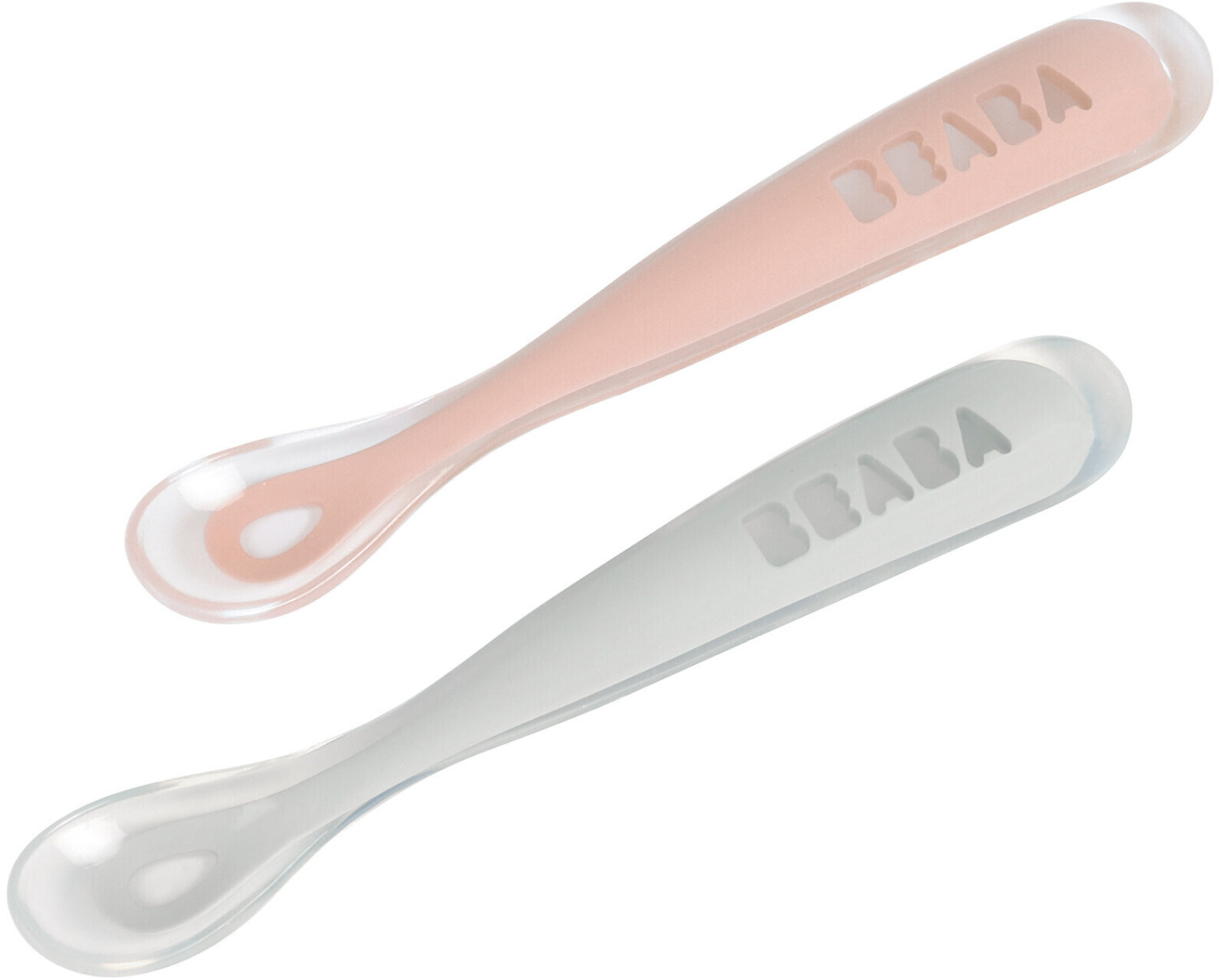 Beaba Lot de 2 cuillères silicone 1er âge rose