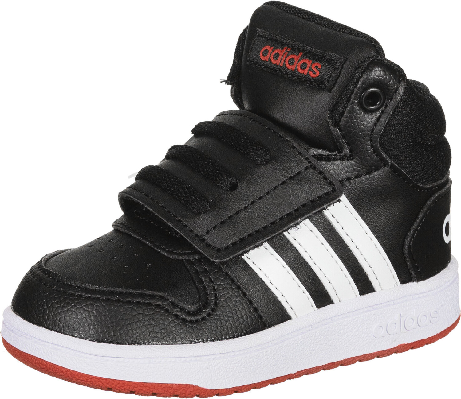 Adidas Hoops Mid Shoes - Kids - Cloud White / Red / Core Black - 5