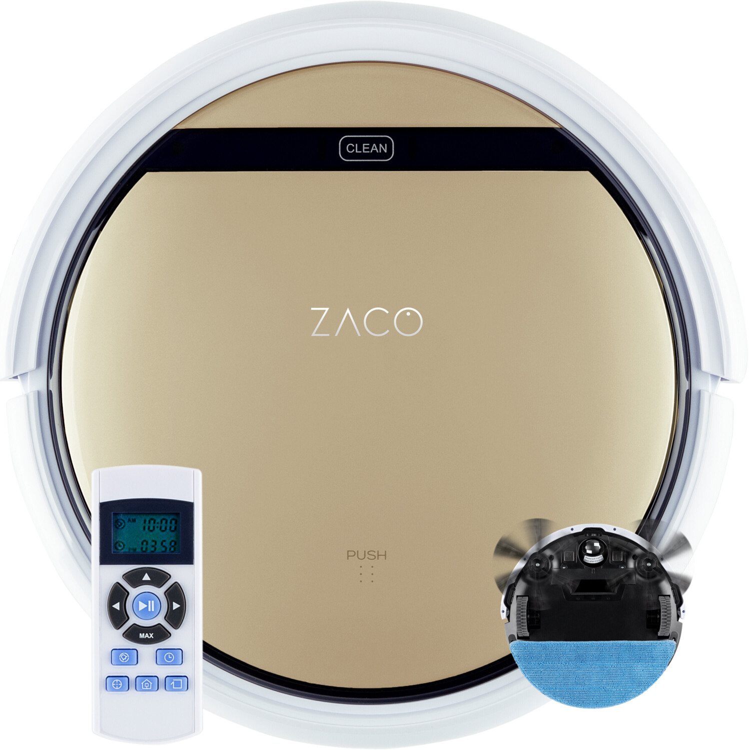 ZACO V5sPro Aspirateur robot laveur silencieux avec télecommande, Auto  charge, 4 modes de nettoyage, sans fils pour poils animaux tapis parquet