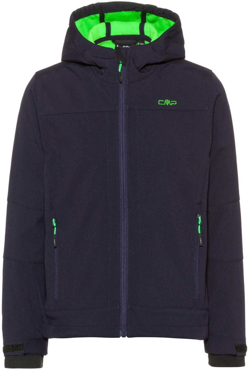 CMP Boys Softshelljacket Fix Hood (3A00094) black blue/verde fluo