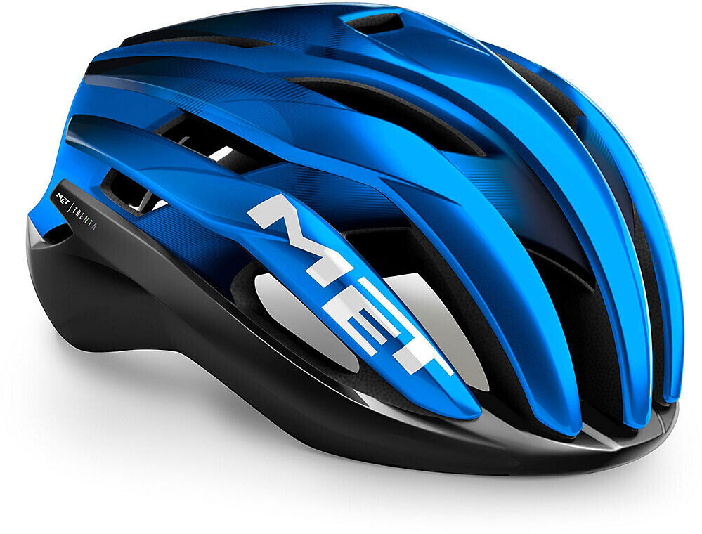 MET Trenta Road Helmet (MIPS) 2020 noir/bleu Metallic/Matte Glossy