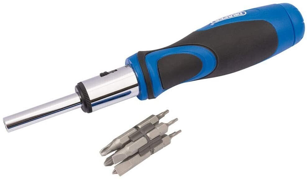 Draper 43640 865/11 Ratchet Screwdriver and Bit Set, 1/4, 13 Pieces