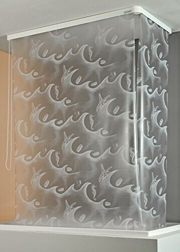 Eco-Dur Cassette CORNER shower blind 137 x 62 cm silver - Ocean white